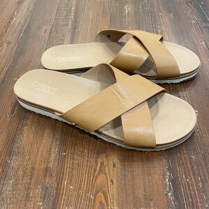 Catherines Tan Women's Slide Sandals size 9
